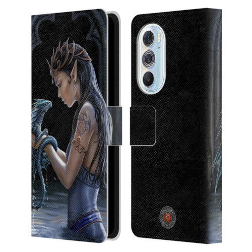 Anne Stokes Dragon Friendship Water Leather Book Wallet Case Cover For Motorola Edge X30