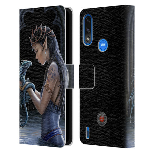 Anne Stokes Dragon Friendship Water Leather Book Wallet Case Cover For Motorola Moto E7 Power / Moto E7i Power
