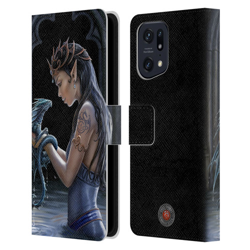 Anne Stokes Dragon Friendship Water Leather Book Wallet Case Cover For OPPO Find X5