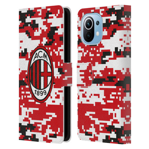AC Milan Crest Patterns Digital Camouflage Leather Book Wallet Case Cover For Xiaomi Mi 11