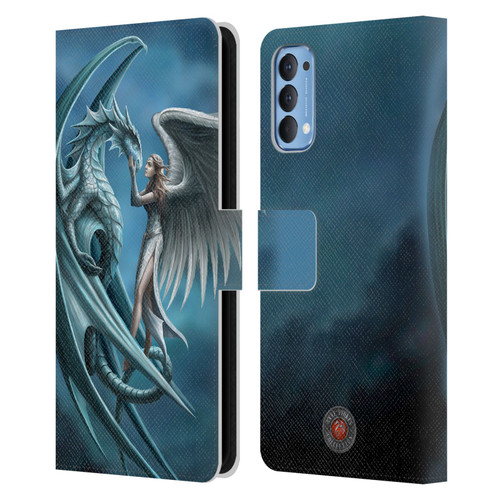 Anne Stokes Dragon Friendship Silverback Leather Book Wallet Case Cover For OPPO Reno 4 5G