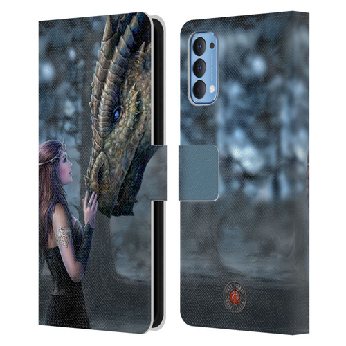 Anne Stokes Dragon Friendship Once Upon A Time Leather Book Wallet Case Cover For OPPO Reno 4 5G