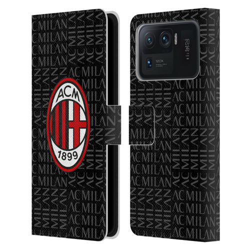 AC Milan Crest Patterns Red And Grey Leather Book Wallet Case Cover For Xiaomi Mi 11 Ultra