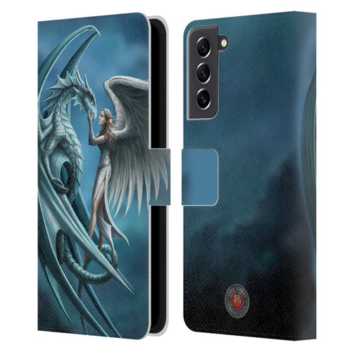 Anne Stokes Dragon Friendship Silverback Leather Book Wallet Case Cover For Samsung Galaxy S21 FE 5G