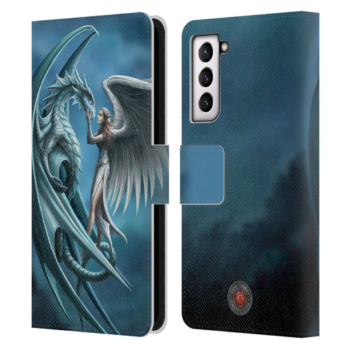 Anne Stokes Dragon Friendship Silverback Leather Book Wallet Case Cover For Samsung Galaxy S21 5G