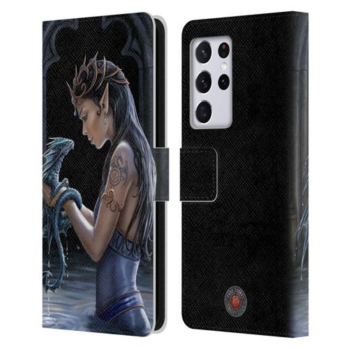 Anne Stokes Dragon Friendship Water Leather Book Wallet Case Cover For Samsung Galaxy S21 Ultra 5G
