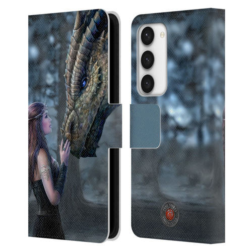 Anne Stokes Dragon Friendship Once Upon A Time Leather Book Wallet Case Cover For Samsung Galaxy S23 5G