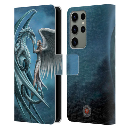 Anne Stokes Dragon Friendship Silverback Leather Book Wallet Case Cover For Samsung Galaxy S23 Ultra 5G