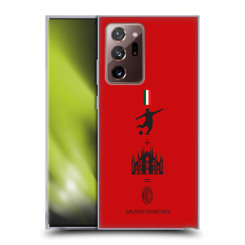 AC Milan Crest Patterns Red Soft Gel Case for Samsung Galaxy Note20 Ultra / 5G