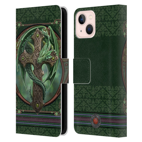 Anne Stokes Dragons Woodland Guardian Leather Book Wallet Case Cover For Apple iPhone 13