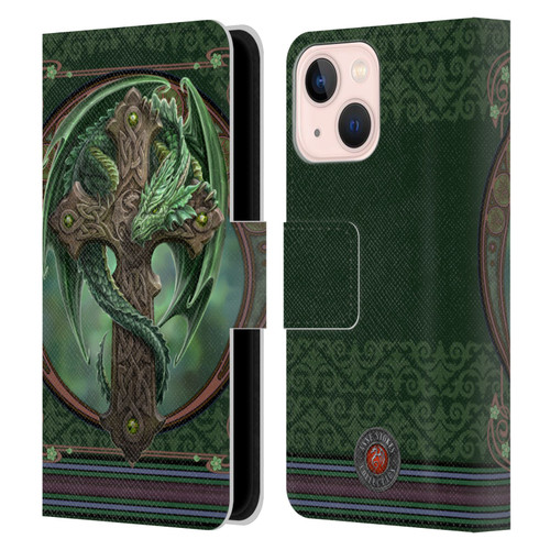 Anne Stokes Dragons Woodland Guardian Leather Book Wallet Case Cover For Apple iPhone 13 Mini
