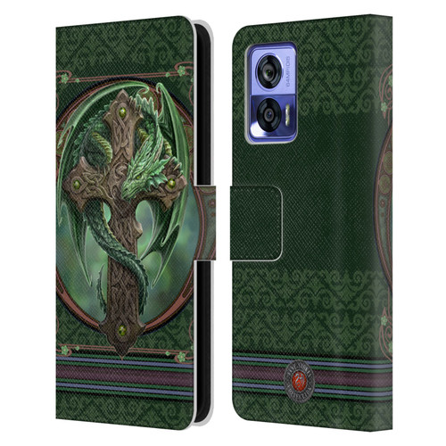 Anne Stokes Dragons Woodland Guardian Leather Book Wallet Case Cover For Motorola Edge 30 Neo 5G