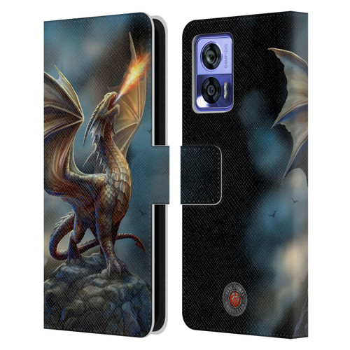 Anne Stokes Dragons Noble Leather Book Wallet Case Cover For Motorola Edge 30 Neo 5G