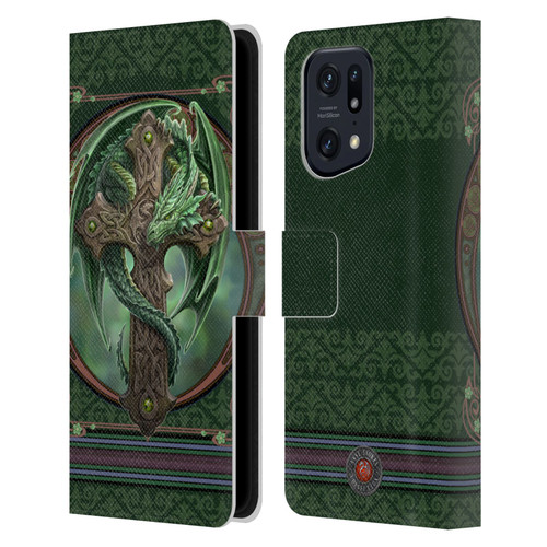 Anne Stokes Dragons Woodland Guardian Leather Book Wallet Case Cover For OPPO Find X5 Pro