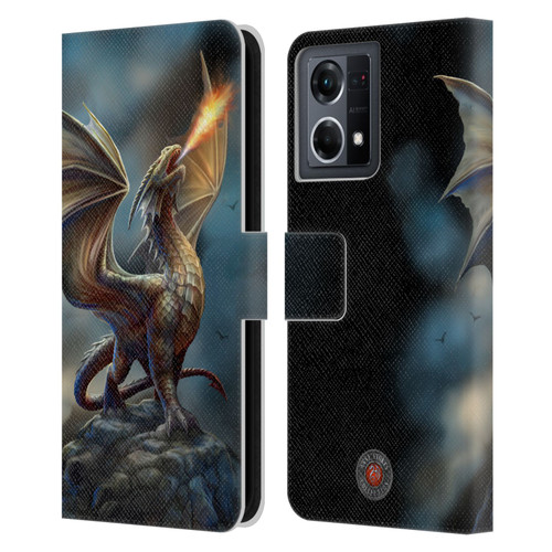 Anne Stokes Dragons Noble Leather Book Wallet Case Cover For OPPO Reno8 4G