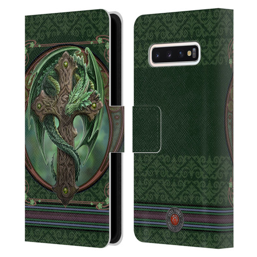 Anne Stokes Dragons Woodland Guardian Leather Book Wallet Case Cover For Samsung Galaxy S10