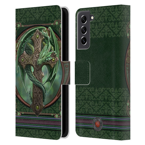 Anne Stokes Dragons Woodland Guardian Leather Book Wallet Case Cover For Samsung Galaxy S21 FE 5G