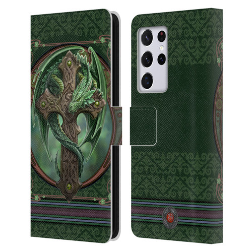 Anne Stokes Dragons Woodland Guardian Leather Book Wallet Case Cover For Samsung Galaxy S21 Ultra 5G