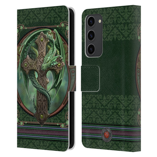 Anne Stokes Dragons Woodland Guardian Leather Book Wallet Case Cover For Samsung Galaxy S23+ 5G