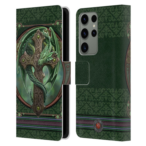 Anne Stokes Dragons Woodland Guardian Leather Book Wallet Case Cover For Samsung Galaxy S23 Ultra 5G