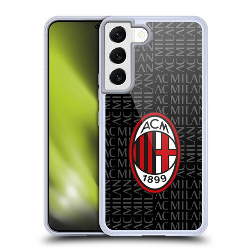 AC Milan Crest Patterns Red And Grey Soft Gel Case for Samsung Galaxy S22 5G