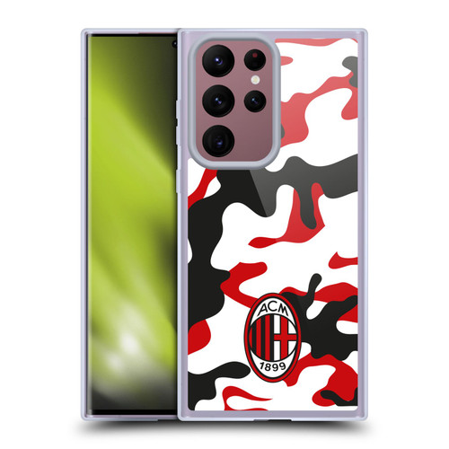AC Milan Crest Patterns Camouflage Soft Gel Case for Samsung Galaxy S22 Ultra 5G