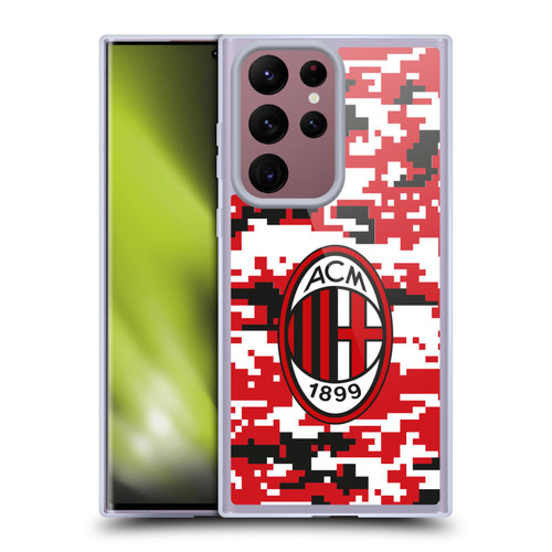 AC Milan Crest Patterns Digital Camouflage Soft Gel Case for Samsung Galaxy S22 Ultra 5G
