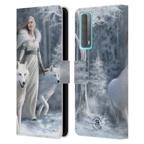 Anne Stokes Wolves Winter Guardians Leather Book Wallet Case Cover For Huawei P Smart (2021)