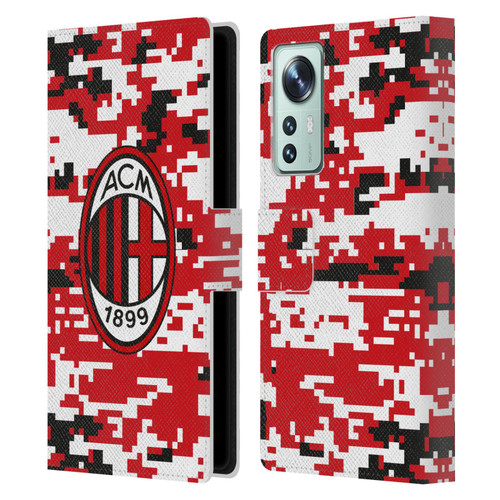 AC Milan Crest Patterns Digital Camouflage Leather Book Wallet Case Cover For Xiaomi 12