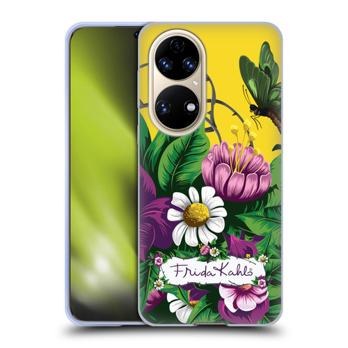 Frida Kahlo Purple Florals Butterfly Soft Gel Case for Huawei P50