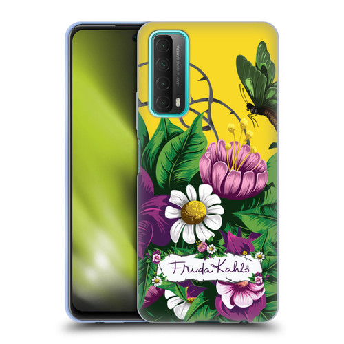 Frida Kahlo Purple Florals Butterfly Soft Gel Case for Huawei P Smart (2021)