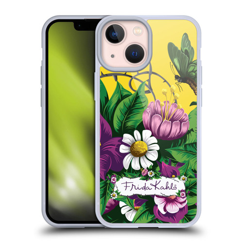 Frida Kahlo Purple Florals Butterfly Soft Gel Case for Apple iPhone 13 Mini