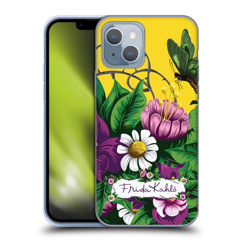 Frida Kahlo Purple Florals Butterfly Soft Gel Case for Apple iPhone 14