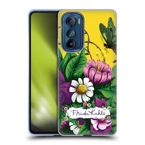 Frida Kahlo Purple Florals Butterfly Soft Gel Case for Motorola Edge 30
