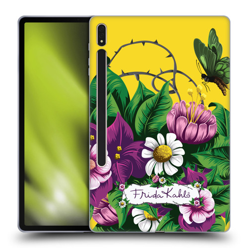 Frida Kahlo Purple Florals Butterfly Soft Gel Case for Samsung Galaxy Tab S8 Plus