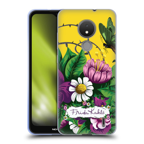 Frida Kahlo Purple Florals Butterfly Soft Gel Case for Nokia C21