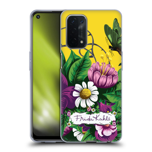 Frida Kahlo Purple Florals Butterfly Soft Gel Case for OPPO A54 5G