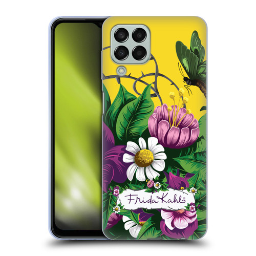 Frida Kahlo Purple Florals Butterfly Soft Gel Case for Samsung Galaxy M33 (2022)