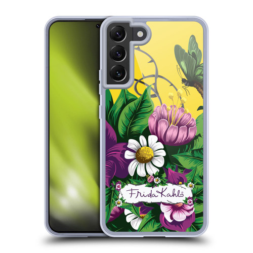 Frida Kahlo Purple Florals Butterfly Soft Gel Case for Samsung Galaxy S22+ 5G