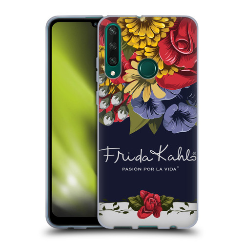 Frida Kahlo Red Florals Blooms Soft Gel Case for Huawei Y6p