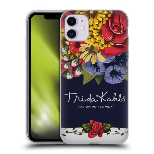 Frida Kahlo Red Florals Blooms Soft Gel Case for Apple iPhone 11