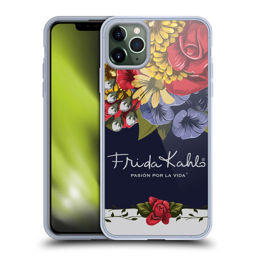 Frida Kahlo Red Florals Blooms Soft Gel Case for Apple iPhone 11 Pro Max