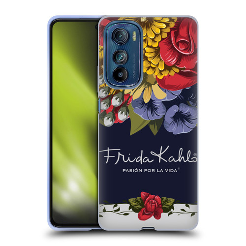 Frida Kahlo Red Florals Blooms Soft Gel Case for Motorola Edge 30