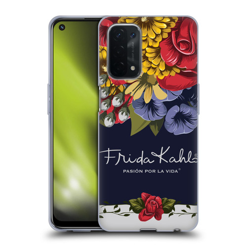 Frida Kahlo Red Florals Blooms Soft Gel Case for OPPO A54 5G