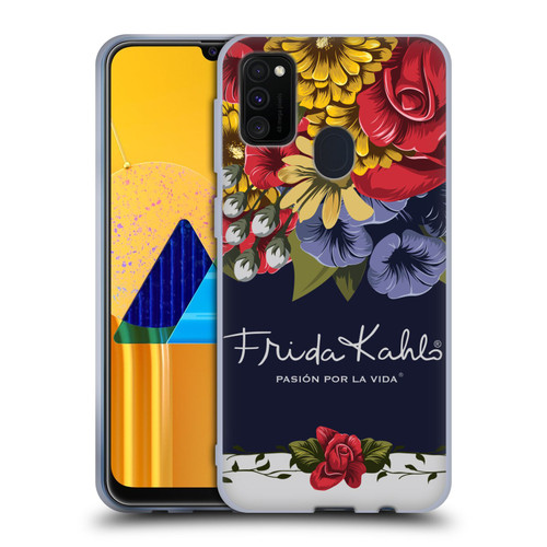 Frida Kahlo Red Florals Blooms Soft Gel Case for Samsung Galaxy M30s (2019)/M21 (2020)