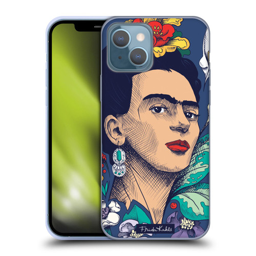 Frida Kahlo Sketch Flowers Soft Gel Case for Apple iPhone 13