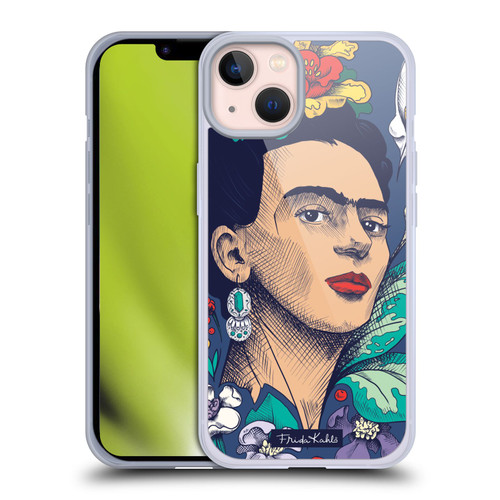 Frida Kahlo Sketch Flowers Soft Gel Case for Apple iPhone 13