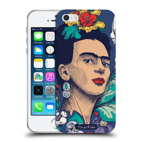 Frida Kahlo Sketch Flowers Soft Gel Case for Apple iPhone 5 / 5s / iPhone SE 2016
