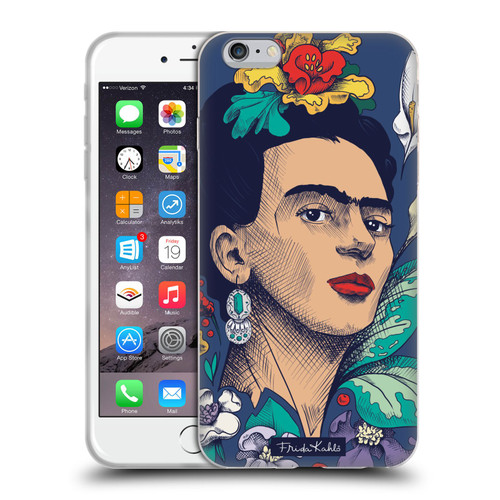 Frida Kahlo Sketch Flowers Soft Gel Case for Apple iPhone 6 Plus / iPhone 6s Plus