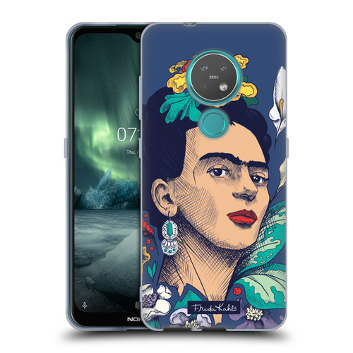 Frida Kahlo Sketch Flowers Soft Gel Case for Nokia 6.2 / 7.2